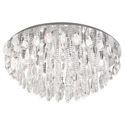 Plafoniera Eglo Calaonda 93434, G9 10X33W Ø760Mm, Cristal, Transparent