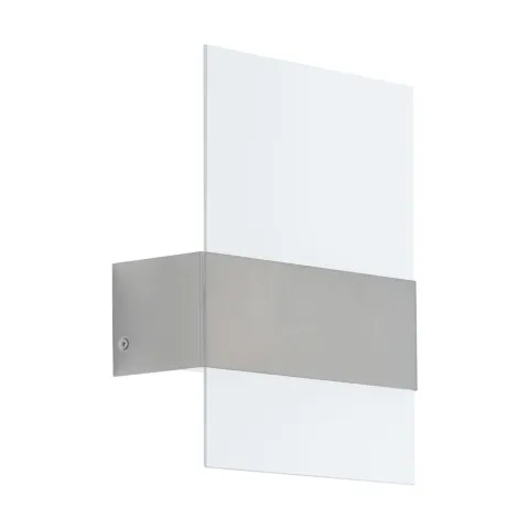 Aplica Exterior Eglo Nadela 93438, Led 2X2.5W 360Lm 3000K Ip44, Sticla Satinata, Inox
