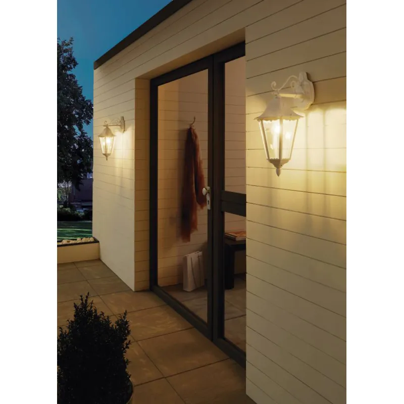 Aplica Exterior Eglo Navedo 93445, E27 1X60W Ip44, Sticla, Alb