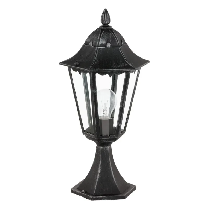 Stalp Exterior Eglo Navedo 93462, E27 1X60W Ip44 Ø230Mm, Argintiu Patinat, Negru