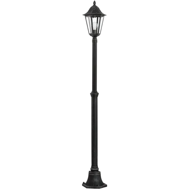 Stalp Exterior Eglo Navedo 93464, E27 1X60W Ip44 Ø230Mm, Argintiu Patinat, Negru