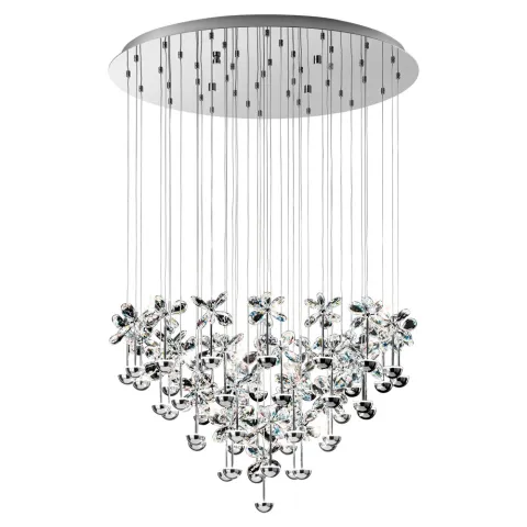Suspensie Cristal Eglo Pianopoli 93661, Led 43X2.5W 11610Lm 3000K Ø780Mm, Cristal, Transparent