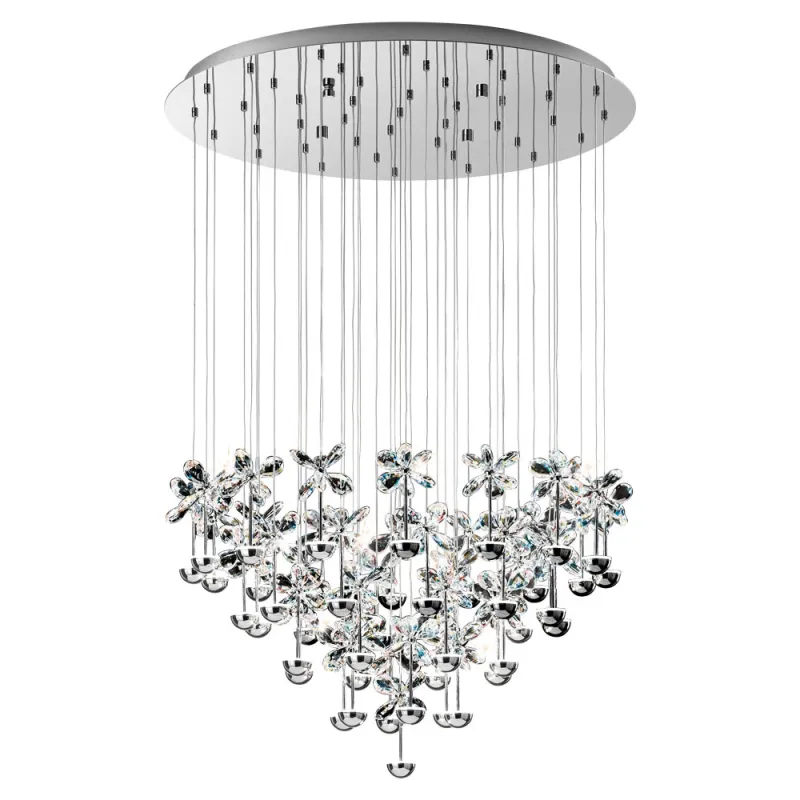 Suspensie Cristal Eglo Pianopoli 93661, Led 43X2.5W 11610Lm 3000K Ø780Mm, Cristal, Transparent
