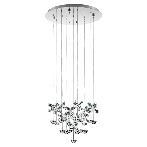 Suspensie Cristal Eglo Pianopoli 93662, Led 15X2.5W 4050Lm 3000K Ø500Mm, Cristal, Transparent