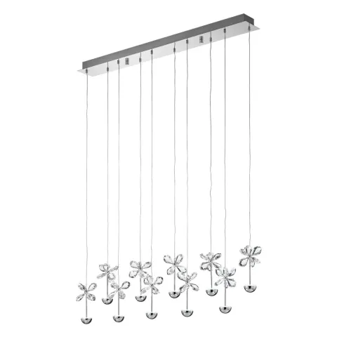 Suspensie Cristal Eglo Pianopoli 93663, Led 10X2.5W 2700Lm 3000K, Cristal, Transparent