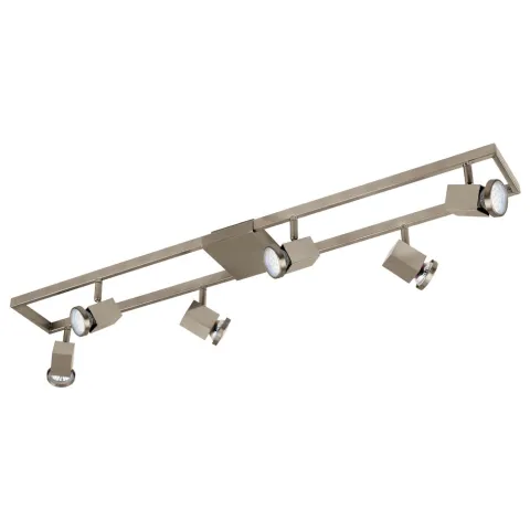 Plafoniera Eglo Zeraco 93679, Gu10 6X5W, Otel, Plastic, Nichel Mat