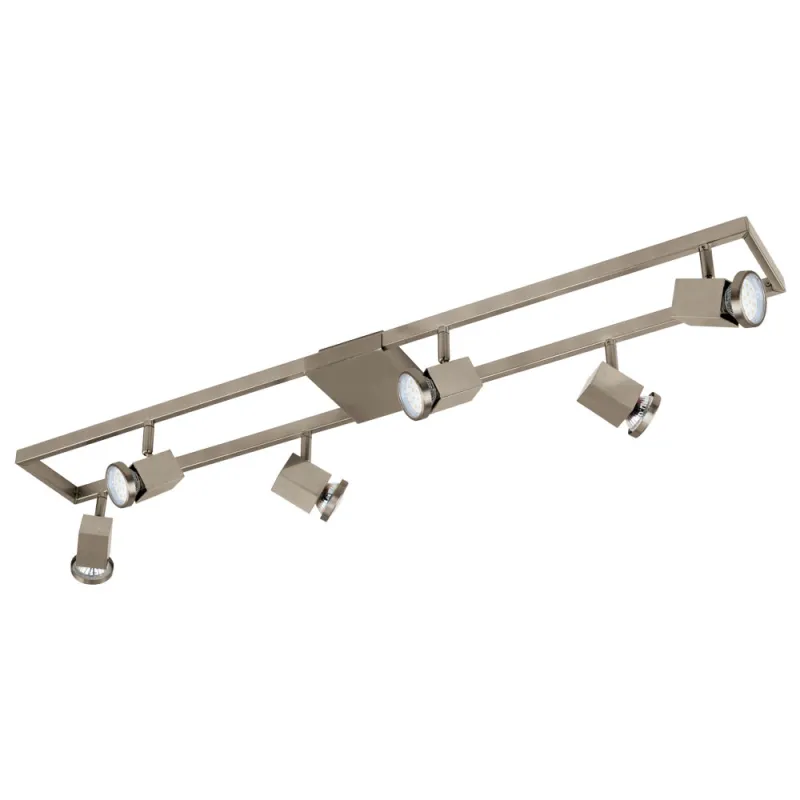 Plafoniera Eglo Zeraco 93679, Gu10 6X5W, Otel, Plastic, Nichel Mat