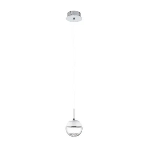 Pendul Cristal Eglo Montefio 1 93708, Led 1X5W 480Lm 3000K Ø140Mm, Alb, Transparent