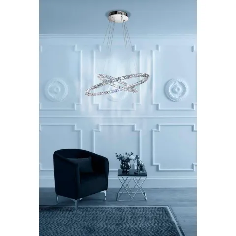 Suspensie Cristal Eglo Toneria 93946, Led 128X0.5W 6400Lm 4000K, Cristal, Transparent