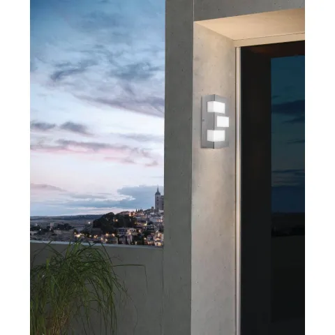 Aplica Exterior Eglo Ralora 94086, Led 3X2.5W 540Lm 3000K Ip44, Inox, Alb