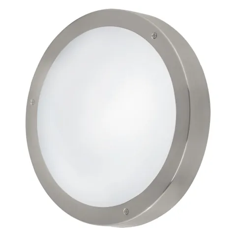 Plafoniera Exterior Eglo Vento 1 94121, Led 11W 950Lm 3000K Ip44 Ø285Mm, Sticla, Inox