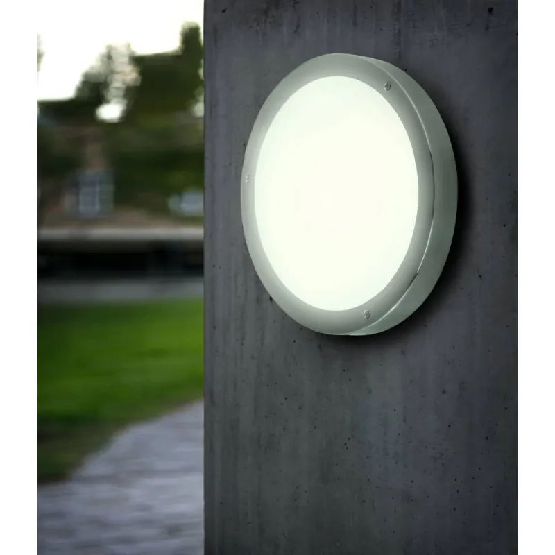 Plafoniera Exterior Eglo Vento 1 94121, Led 11W 950Lm 3000K Ip44 Ø285Mm, Sticla, Inox