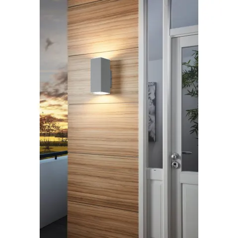Aplica Exterior Eglo Tabo 94186, Led 2X3.7W 640Lm 3000K Ip44, Aluminiu, Argintiu