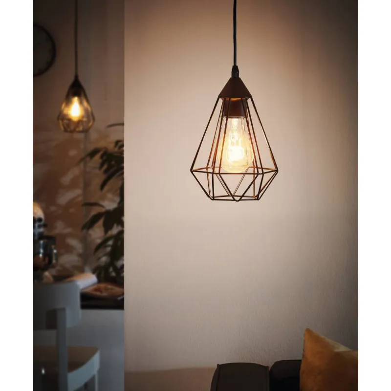 Pendul Vintage Eglo Tarbes 94187, E27 1X60W Ø175Mm, Negru