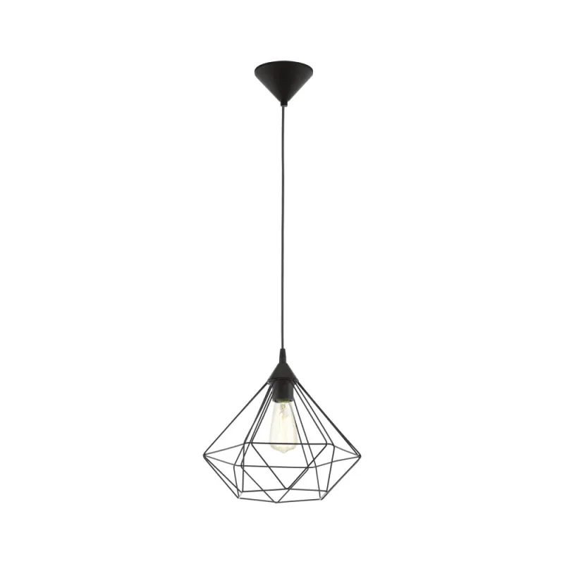 Pendul Vintage Eglo Tarbes 94188, E27 1X60W Ø325Mm, Negru