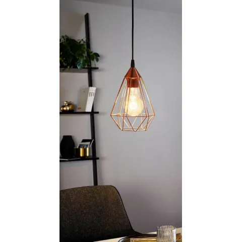 Pendul Vintage Eglo Tarbes 94193, E27 1X60W Ø175Mm, Cupru