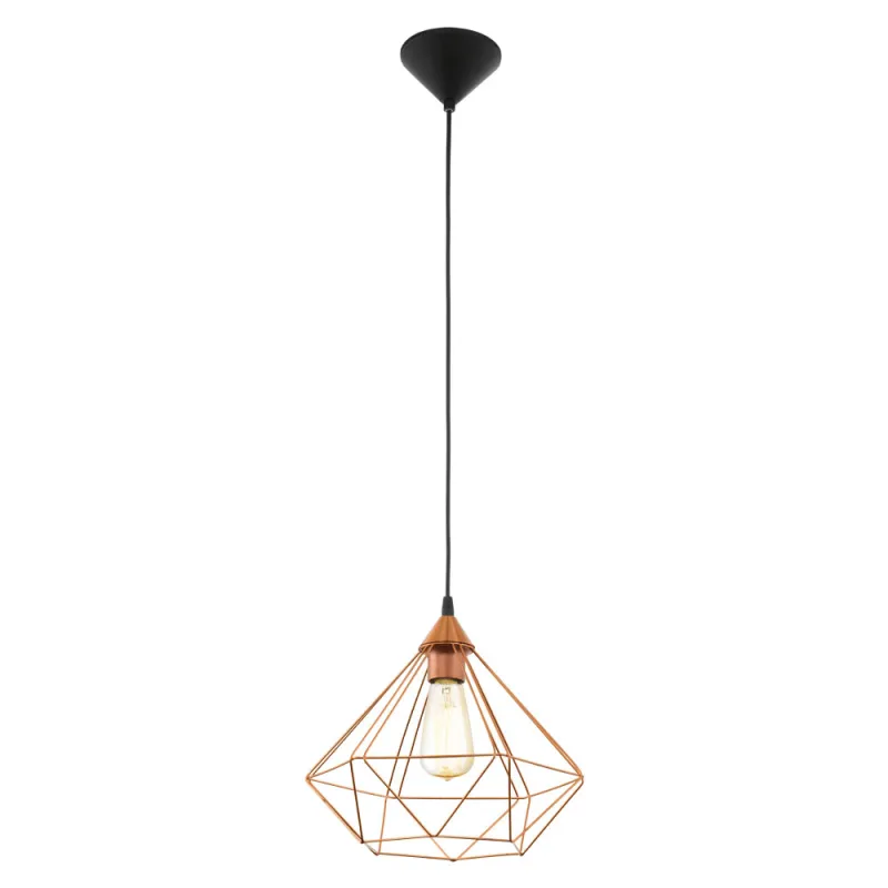 Pendul Vintage Eglo Tarbes 94194, E27 1X60W Ø325Mm, Cupru