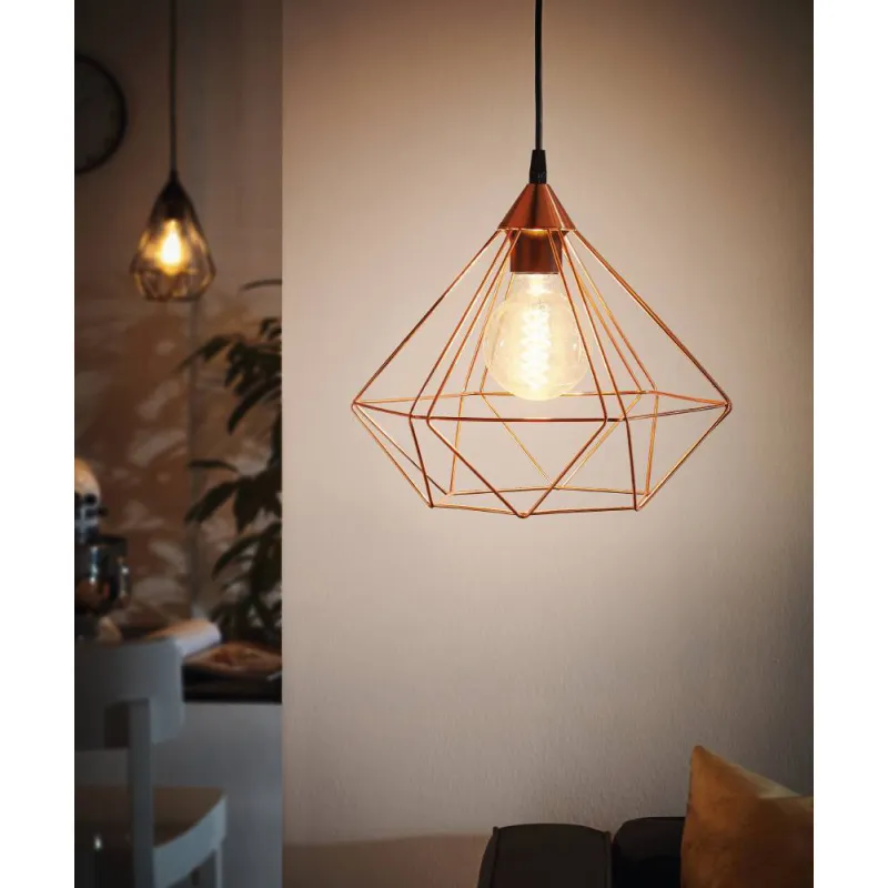 Pendul Vintage Eglo Tarbes 94194, E27 1X60W Ø325Mm, Cupru