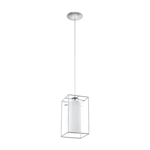 Pendul Eglo Loncino 1 94377, E27 1X60W, Transparent, Alb