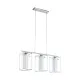 Suspensie Eglo Loncino 1 94378, E27 3X60W, Sticla, Sticla Satinata, Crom