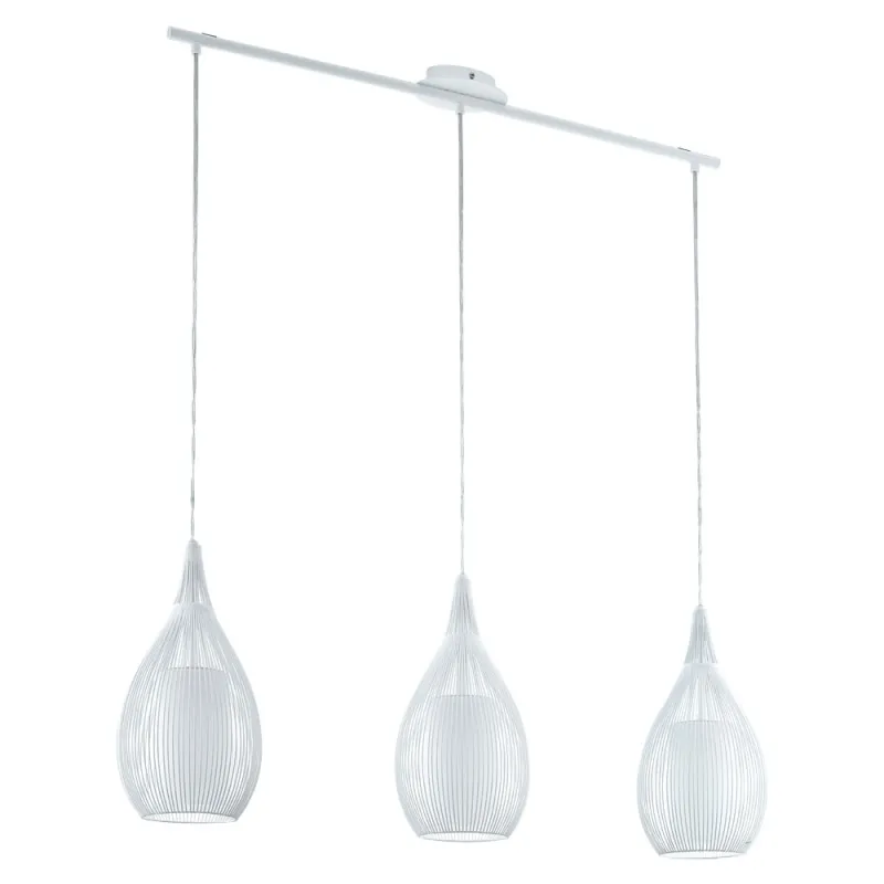 Suspensie Eglo Razoni 94388, E27 3X60W, Sticla Satinata, Otel, Alb