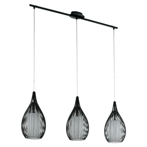 Suspensie Eglo Razoni 94389, E27 3X60W, Sticla Satinata, Otel, Negru
