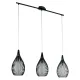 Suspensie Eglo Razoni 94389, E27 3X60W, Sticla Satinata, Otel, Negru