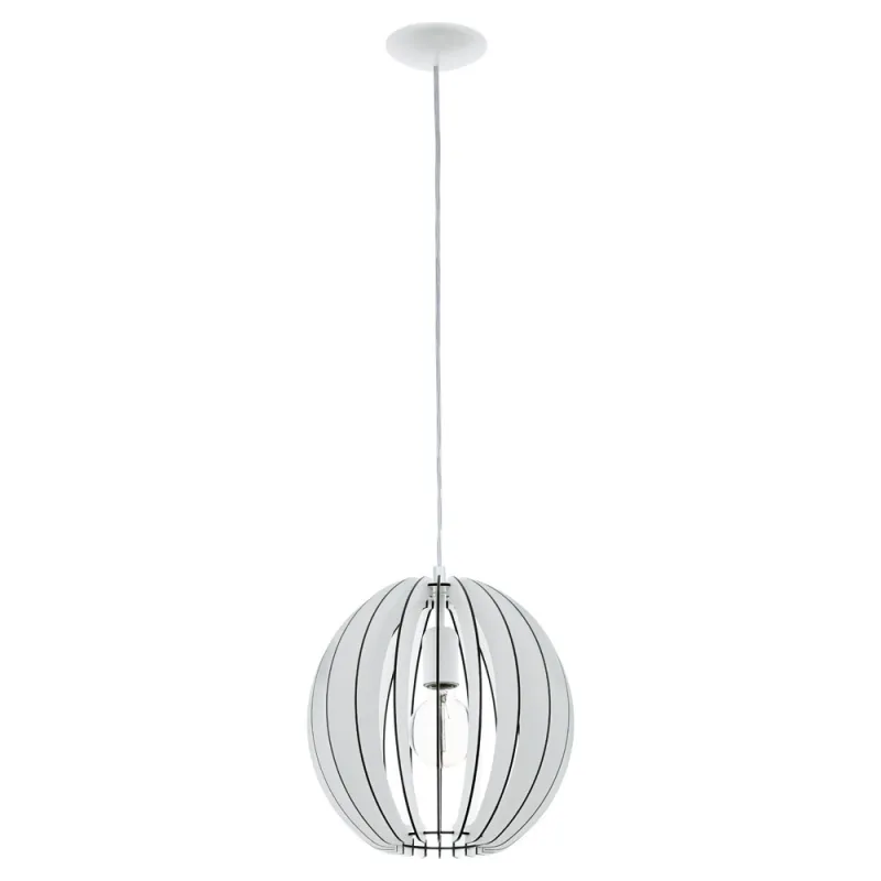 Pendul Eglo Cossano 94438, E27 1X60W Ø300Mm, Alb