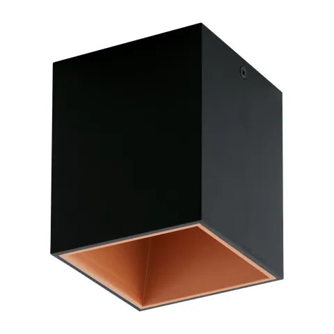 Plafoniera Eglo Polasso 94496, Led 1X3.3W 340Lm 3000K, Aluminiu, Plastic, Cupru, Negru
