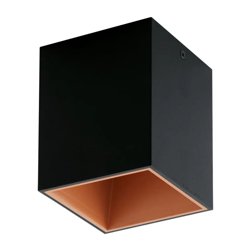 Plafoniera Eglo Polasso 94496, Led 1X3.3W 340Lm 3000K, Aluminiu, Plastic, Cupru, Negru