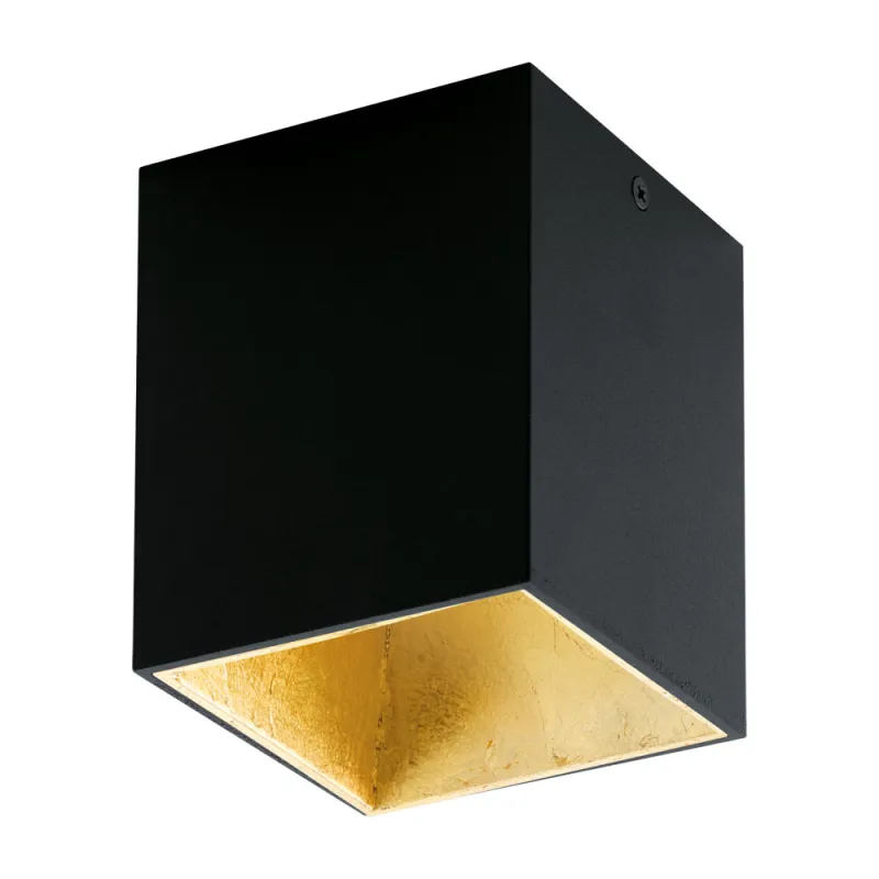 Plafoniera Eglo Polasso 94497, Led 1X3.3W 340Lm 3000K, Aluminiu, Plastic, Auriu, Negru