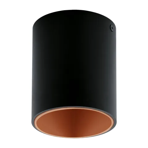 Plafoniera Eglo Polasso 94501, Led 1X3.3W 340Lm 3000K Ø100Mm, Plastic, Aluminiu, Cupru, Negru