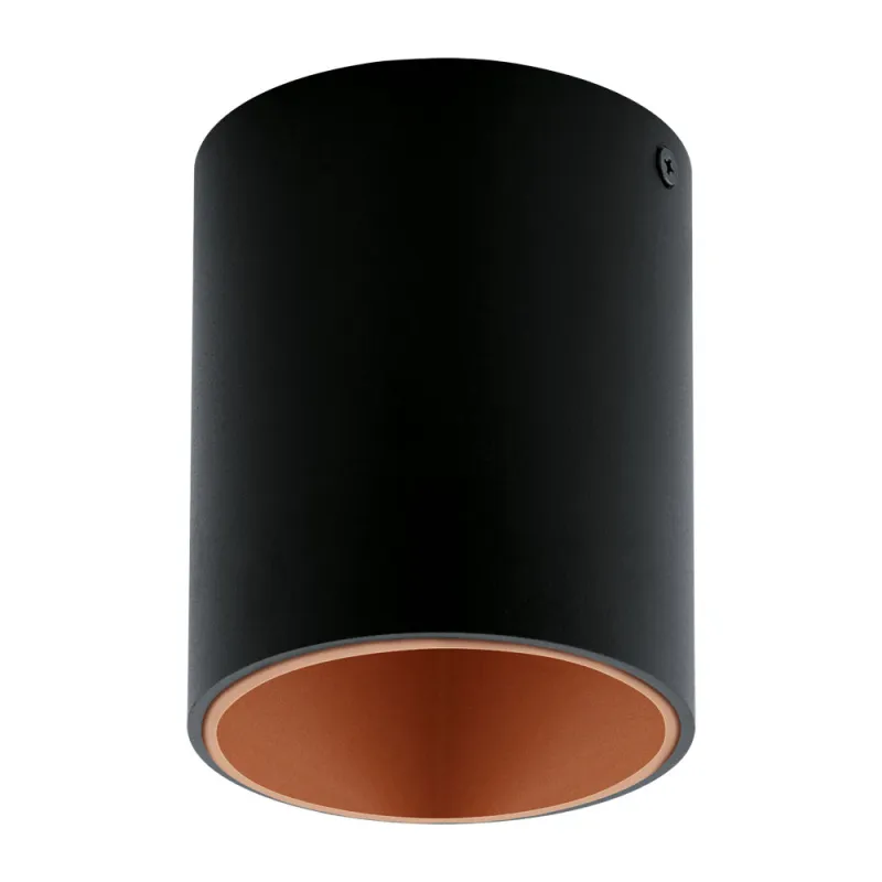 Plafoniera Eglo Polasso 94501, Led 1X3.3W 340Lm 3000K Ø100Mm, Plastic, Aluminiu, Cupru, Negru