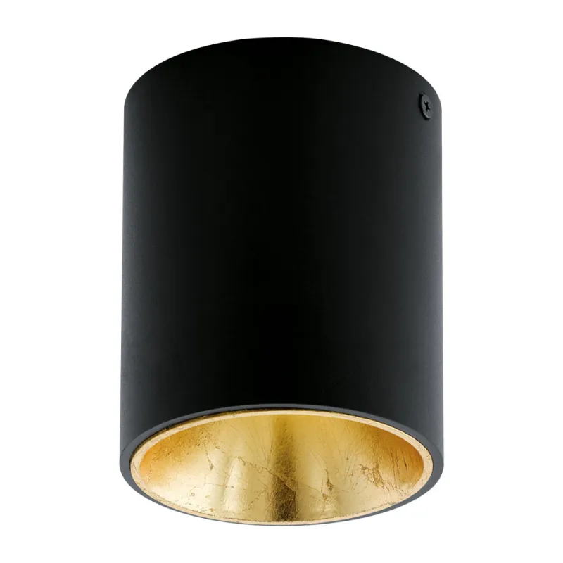 Plafoniera Eglo Polasso 94502, Led 1X3.3W 340Lm 3000K Ø100Mm, Plastic, Aluminiu, Auriu, Negru