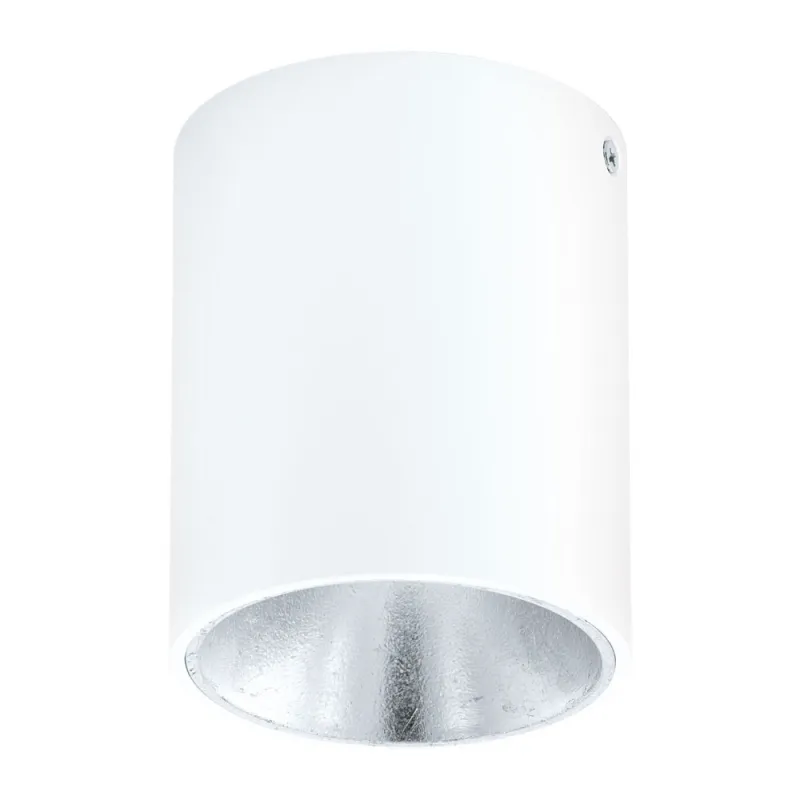 Plafoniera Eglo Polasso 94504, Led 1X3.3W 340Lm 3000K Ø100Mm, Plastic, Aluminiu, Argintiu, Alb