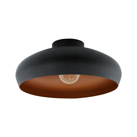 Plafoniera Vintage Eglo Mogano 94547, E27 1X60W Ø400Mm, Otel, Cupru, Negru