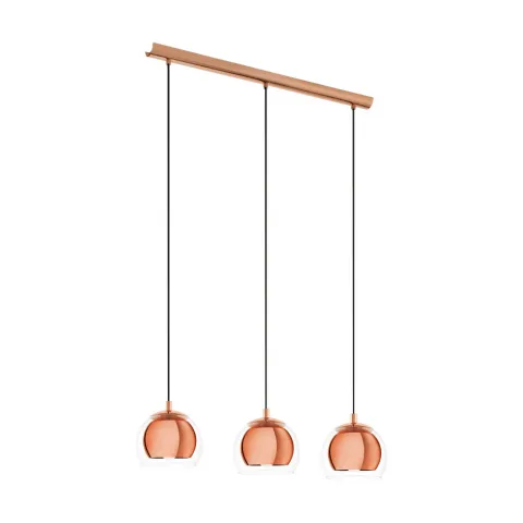 Suspensie Eglo Rocamar 94591, E27 3X40W, Sticla, Cupru