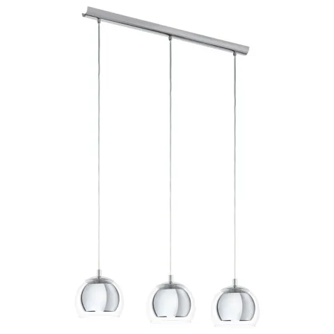Suspensie Eglo Rocamar 94593, E27 3X40W, Sticla, Crom