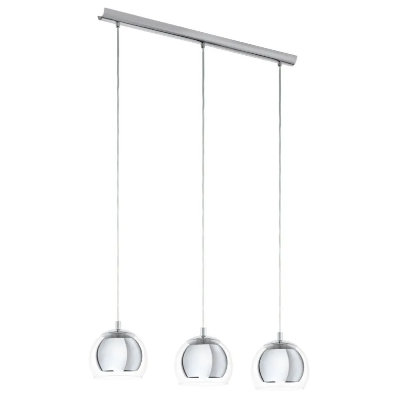 Suspensie Eglo Rocamar 94593, E27 3X40W, Sticla, Crom