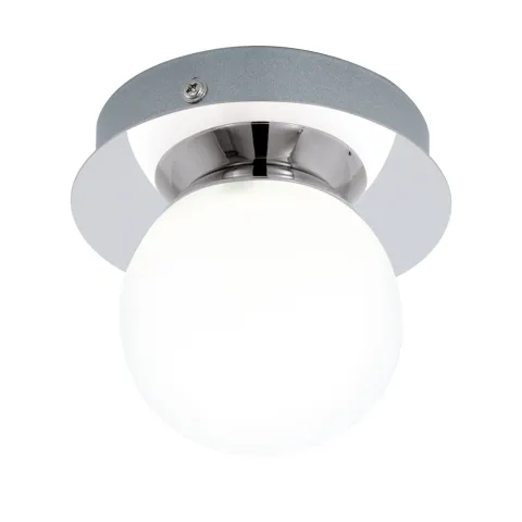 Aplica Baie Eglo Mosiano 94626, Led 1X3.3W 340Lm 3000K Ip44 Ø110Mm, Sticla Opal Mat, Crom