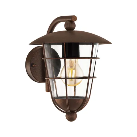 Aplica Exterior Eglo Pulfero 1 94855, E27 1X60W Ip44, Otel Zincat, Transparent