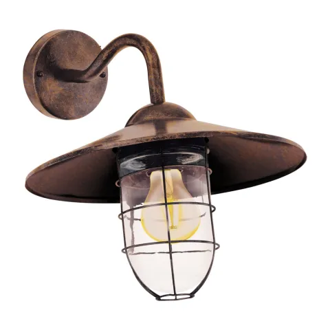 Aplica Exterior Eglo Melgoa 94863, E27 1X60W Ip44, Sticla, Cupru Antichizat