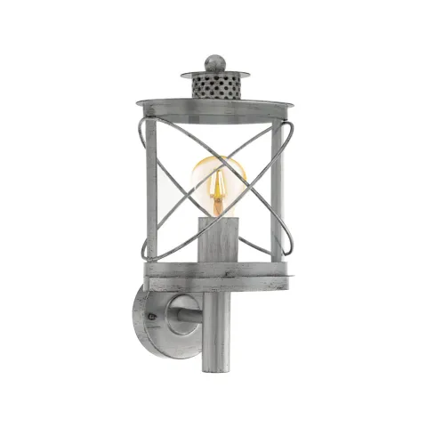 Aplica Exterior Eglo Hilburn 1 94865, E27 1X60W Ip44, Otel Zincat, Transparent