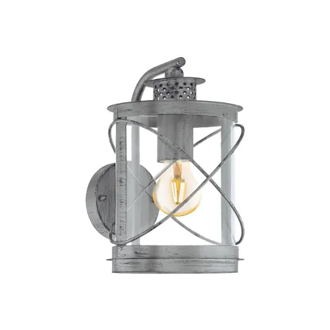 Aplica Exterior Eglo Hilburn 1 94866, E27 1X60W Ip44, Otel Zincat, Transparent