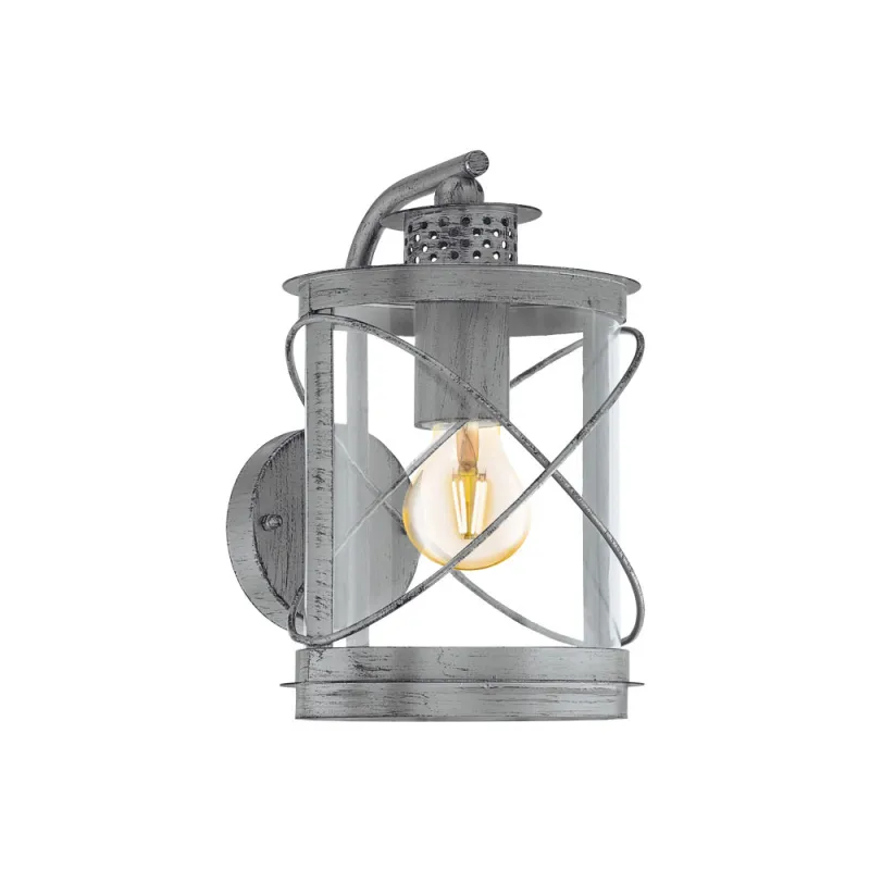 Aplica Exterior Eglo Hilburn 1 94866, E27 1X60W Ip44, Otel Zincat, Transparent
