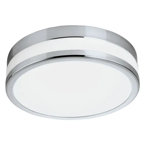 Plafoniera Baie Eglo Led Palermo 94998, Led 11W 950Lm 3000K Ip44 Ø225Mm, Sticla Satinata, Crom
