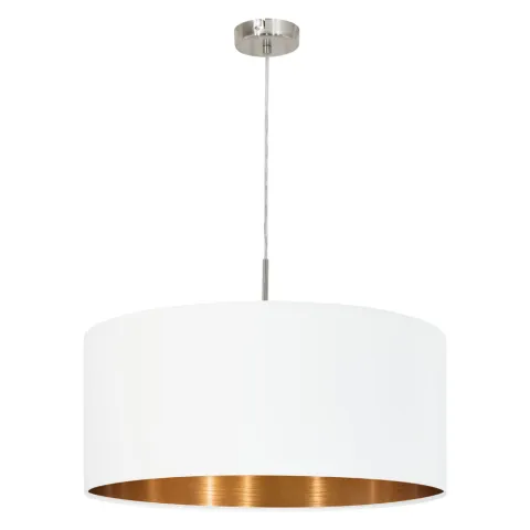 Pendul Eglo Pasteri 95045, E27 1X60W Ø530Mm, Alb, Cupru