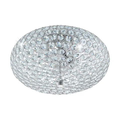 Plafoniera Eglo Clemente 95284, E27 2X60W Ø350Mm, Cristal, Transparent
