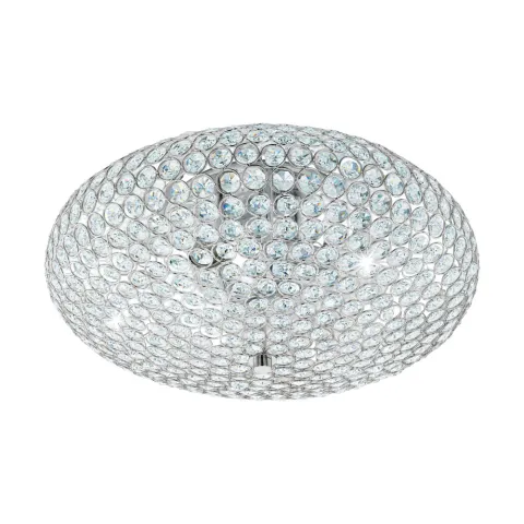Plafoniera Eglo Clemente 95285, E27 3X60W Ø450Mm, Cristal, Transparent