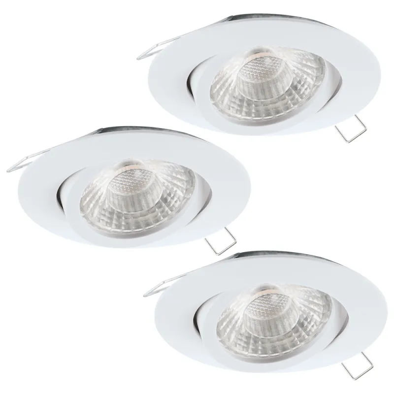 Set 3 Spoturi Incastrate Eglo Tedo 1 95357, Gu10 3X5W Ø80Mm